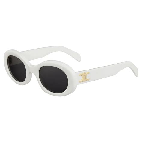 celine triomphe 01 sunglasses in acetate white|TRIOMPHE 01 SUNGLASSES IN ACETATE .